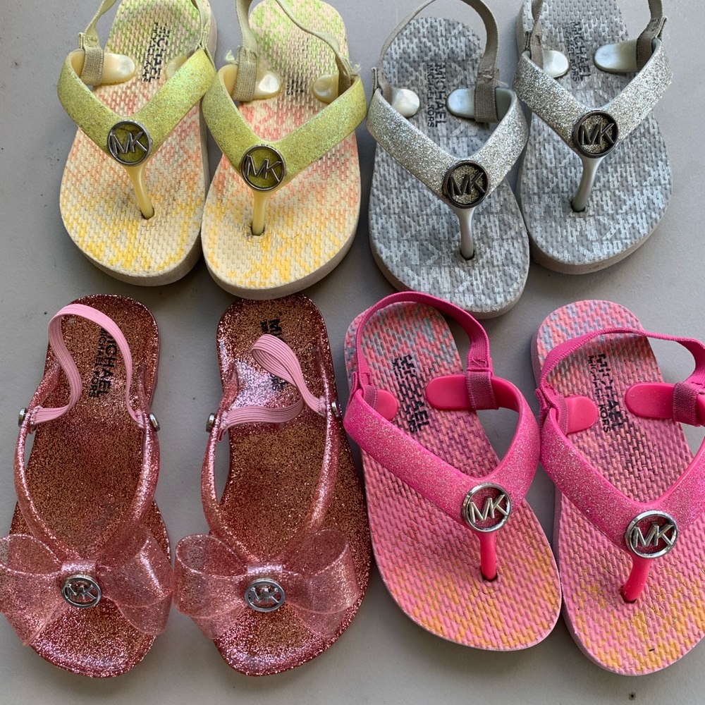 4 Michael Kors toddler girl sandals size 7-8